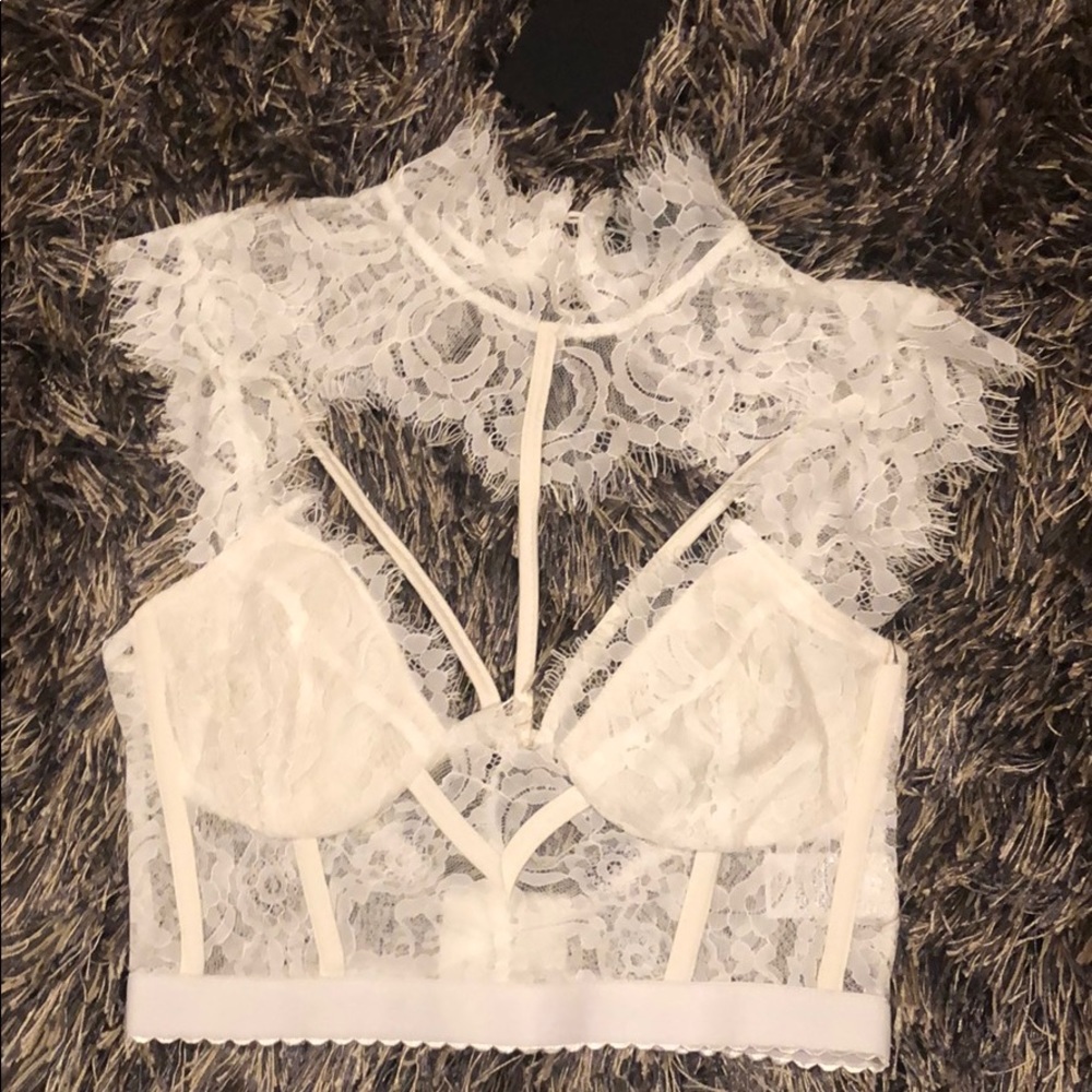 White Lace Crop Top